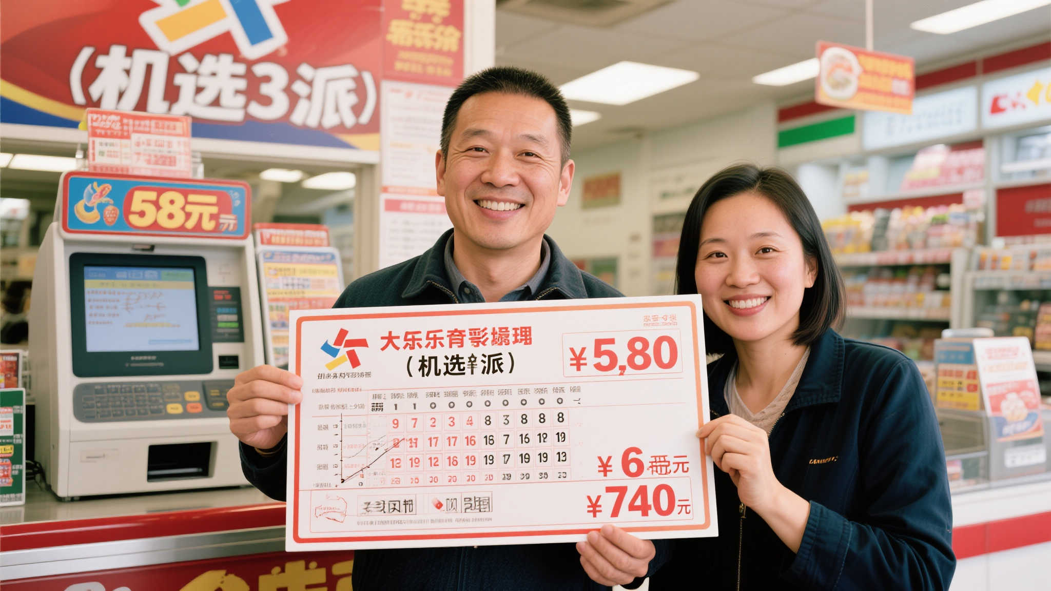 男彩民机选3注喜获大乐透58万，女彩民仅花6元中奖74万